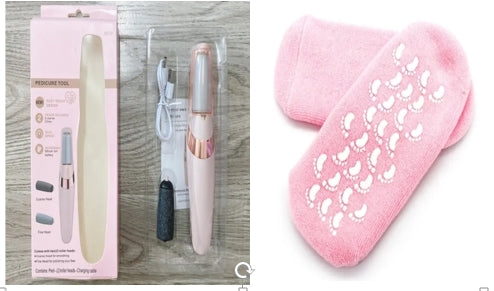 جهاز العناية بالقدمين الالكتروني الأصلي + جوارب السيليكون